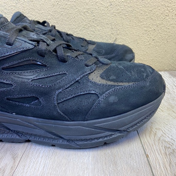 Hoka One One Clifton L Shoes Mens Size 14 Triple Black Lifestyle Sneakers Suede main image 10